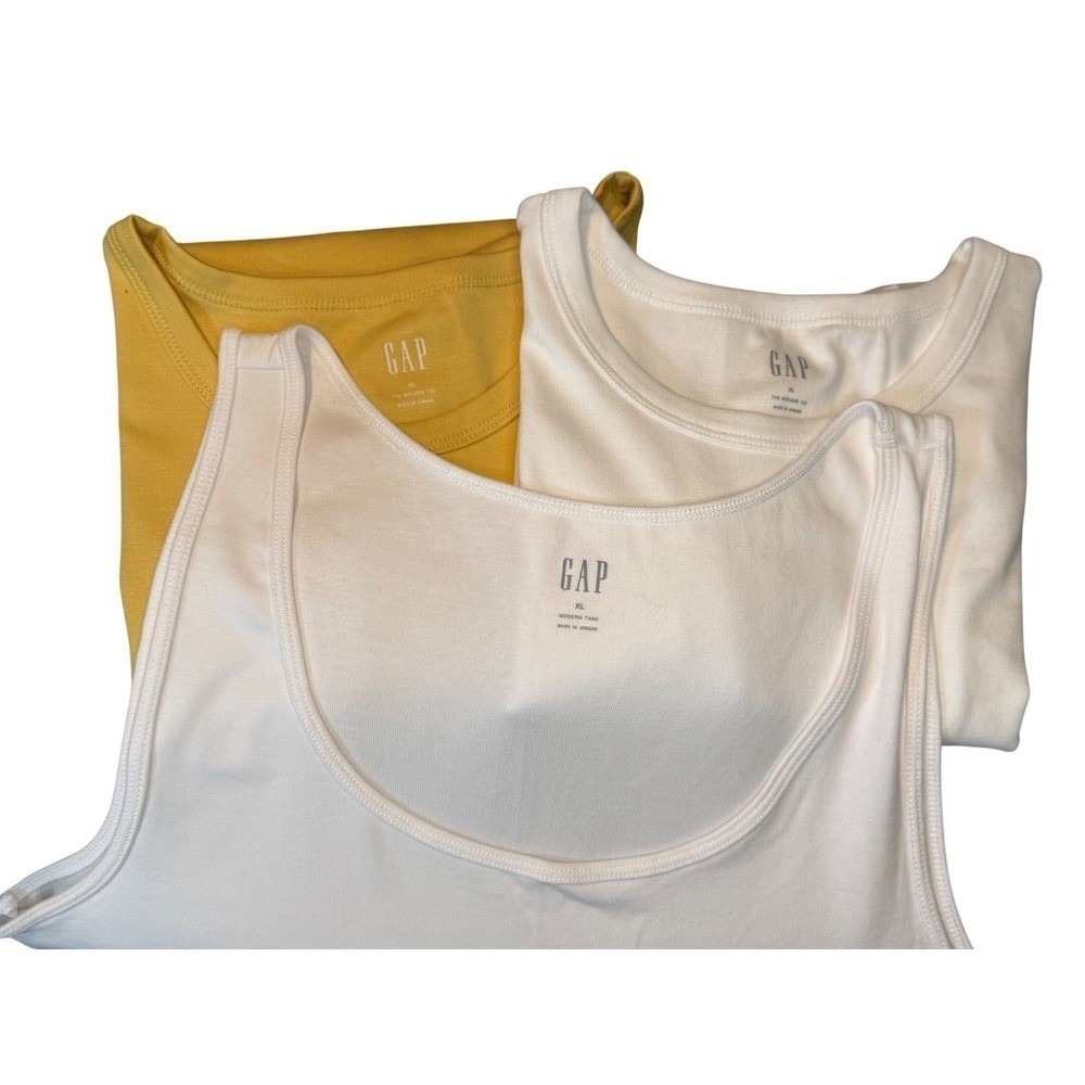 NWT GAP Women's Short Sleeve Modern Crew T-Shirt/ Tank Bundle, Lot of 3, Size XL